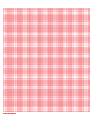 10 Squares Per Centimeter Red Graph Paper  - Letter