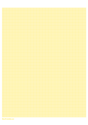 10 Squares Per Centimeter Yellow Graph Paper  - A4