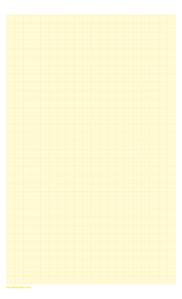 10 Squares Per Centimeter Yellow Graph Paper : Legal-sized paper (8.5 x 14)
