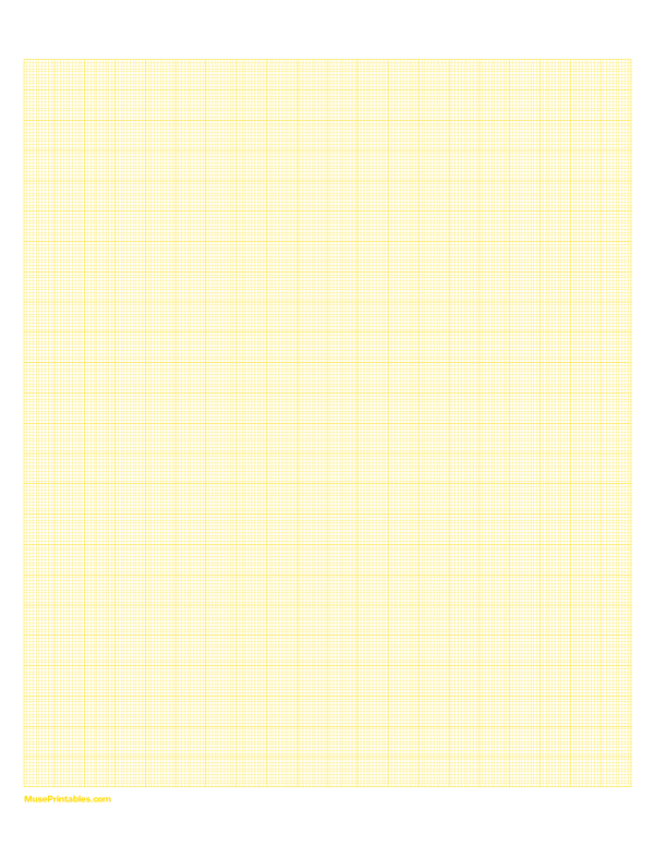 10 Squares Per Centimeter Yellow Graph Paper : Letter-sized paper (8.5 x 11)