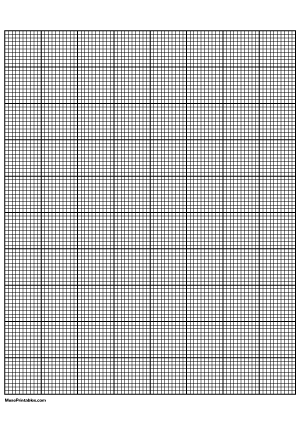 10 Squares Per Inch Black Graph Paper  - A4