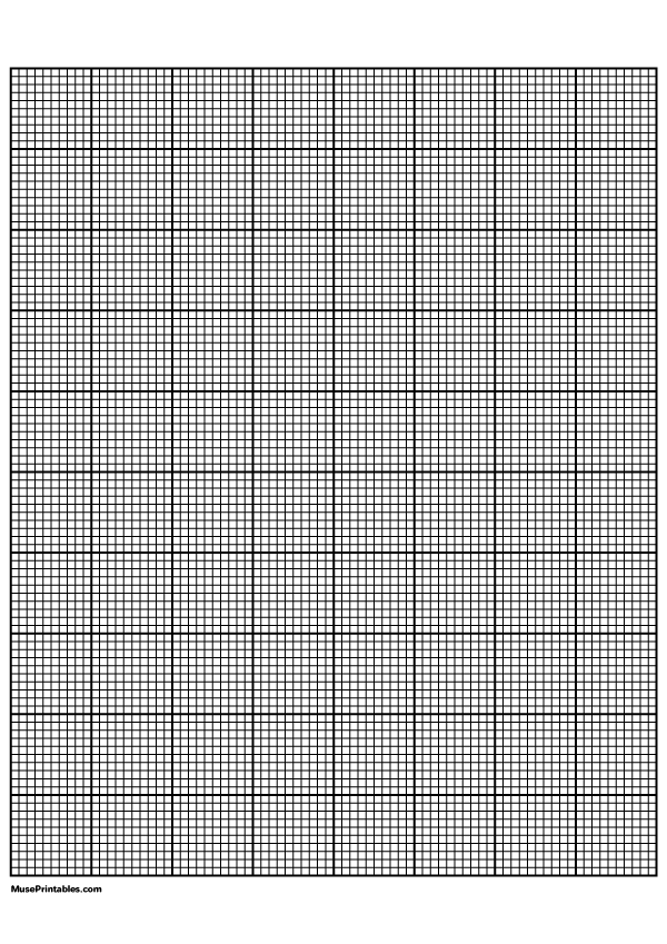 10 Squares Per Inch Black Graph Paper : A4-sized paper (8.27 x 11.69)
