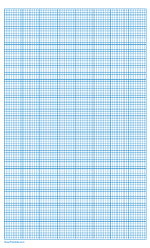 10 Squares Per Inch Blue Graph Paper  - Legal