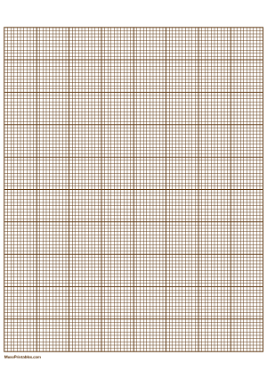 10 Squares Per Inch Brown Graph Paper  - A4