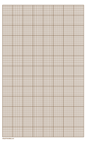 10 Squares Per Inch Brown Graph Paper  - Legal