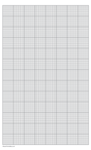 10 Squares Per Inch Gray Graph Paper  - Legal