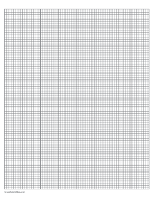 10 Squares Per Inch Gray Graph Paper  - Letter