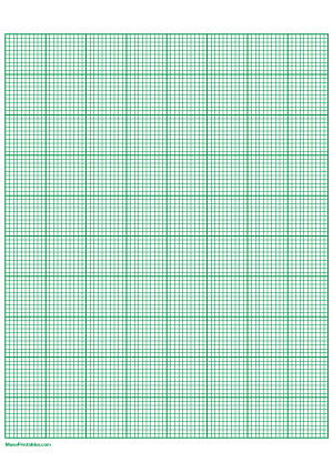 10 Squares Per Inch Green Graph Paper  - A4
