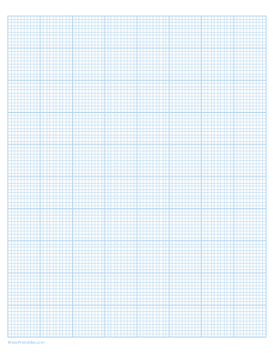 10 Squares Per Inch Light Blue Graph Paper  - Letter
