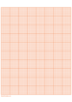10 Squares Per Inch Orange Graph Paper  - A4