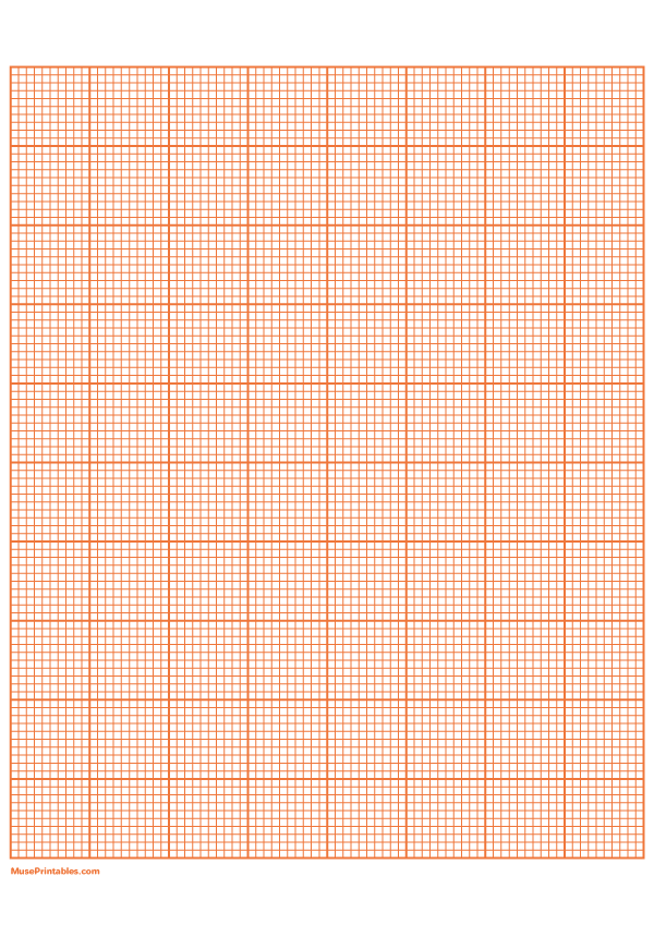 10 Squares Per Inch Orange Graph Paper : A4-sized paper (8.27 x 11.69)