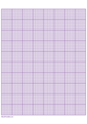 10 Squares Per Inch Purple Graph Paper  - A4