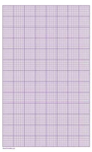 10 Squares Per Inch Purple Graph Paper  - Legal