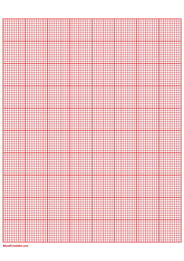 10 Squares Per Inch Red Graph Paper : A4-sized paper (8.27 x 11.69)