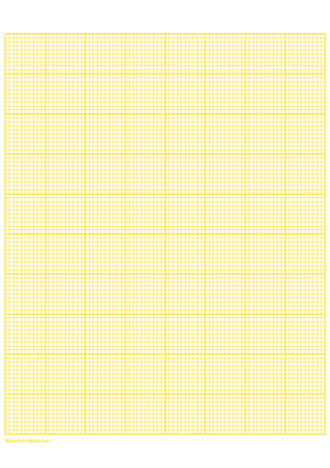 10 Squares Per Inch Yellow Graph Paper  - A4