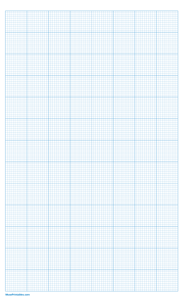 11 Squares Per Inch Blue Graph Paper : Legal-sized paper (8.5 x 14)