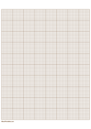 11 Squares Per Inch Brown Graph Paper  - A4