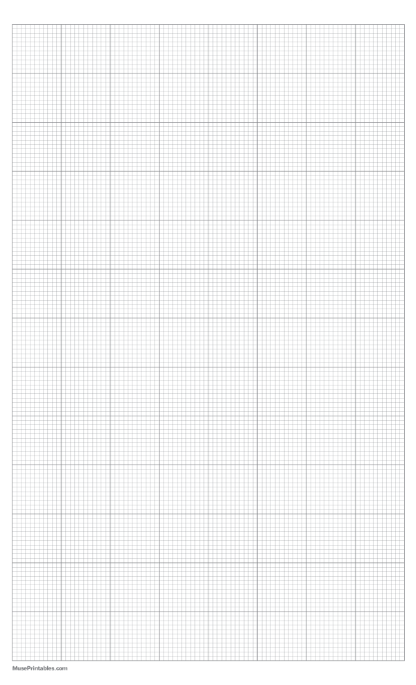 11 Squares Per Inch Gray Graph Paper : Legal-sized paper (8.5 x 14)
