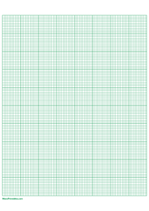 11 Squares Per Inch Green Graph Paper  - A4