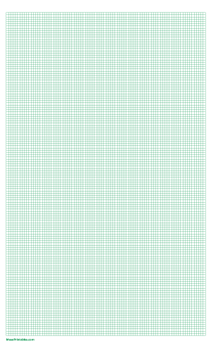 11 Squares Per Inch Green Graph Paper  - Legal