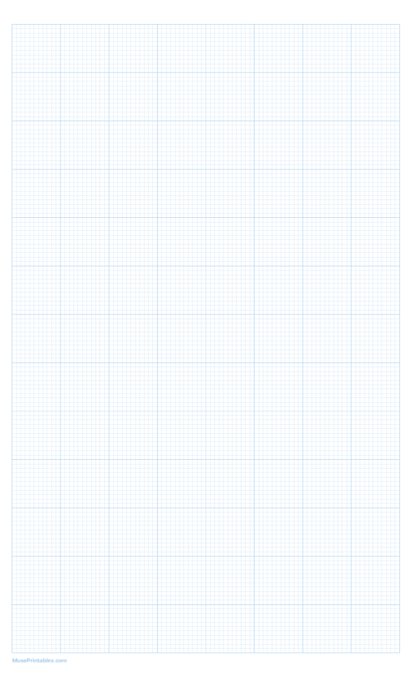 11 Squares Per Inch Light Blue Graph Paper : Legal-sized paper (8.5 x 14)