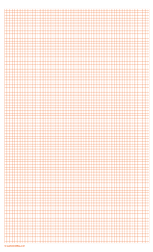 11 Squares Per Inch Orange Graph Paper  - Legal