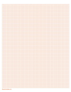 11 Squares Per Inch Orange Graph Paper  - Letter
