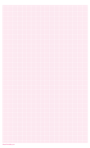 11 Squares Per Inch Pink Graph Paper  - Legal