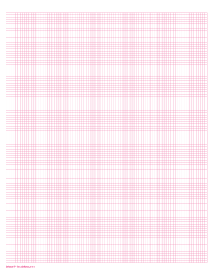 11 Squares Per Inch Pink Graph Paper  - Letter