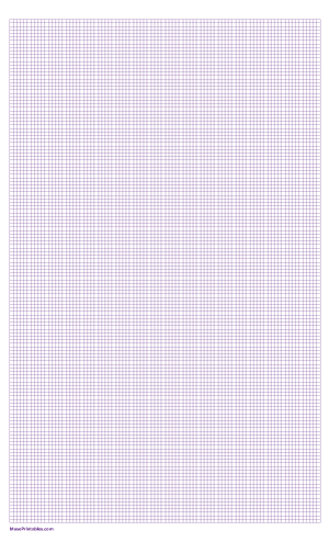 11 Squares Per Inch Purple Graph Paper  - Legal
