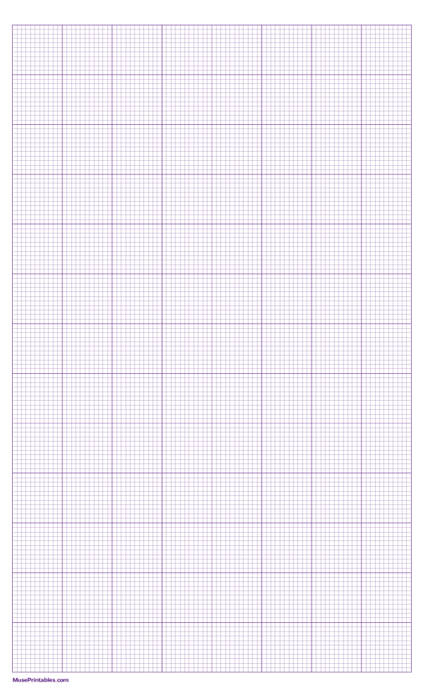 11 Squares Per Inch Purple Graph Paper : Legal-sized paper (8.5 x 14)