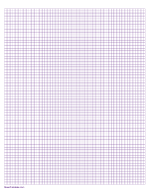 11 Squares Per Inch Purple Graph Paper  - Letter