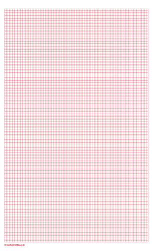 11 Squares Per Inch Red Graph Paper  - Legal