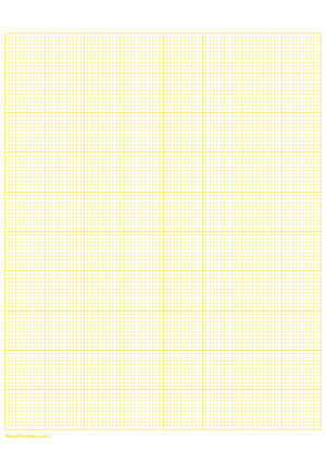 11 Squares Per Inch Yellow Graph Paper  - A4