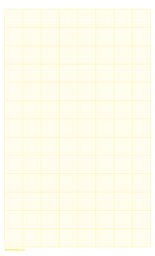 11 Squares Per Inch Yellow Graph Paper : Legal-sized paper (8.5 x 14)