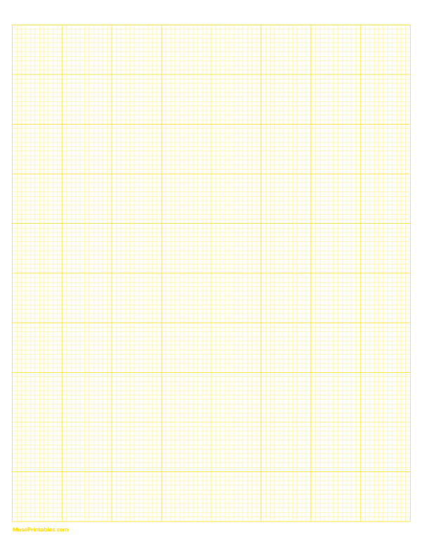 11 Squares Per Inch Yellow Graph Paper : Letter-sized paper (8.5 x 11)