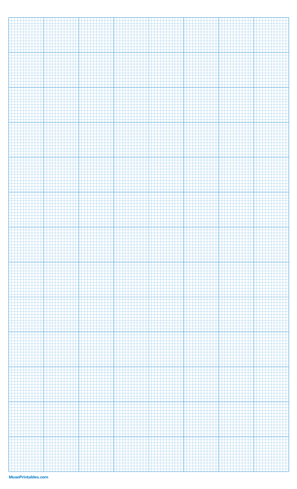 12 Squares Per Inch Blue Graph Paper : Legal-sized paper (8.5 x 14)