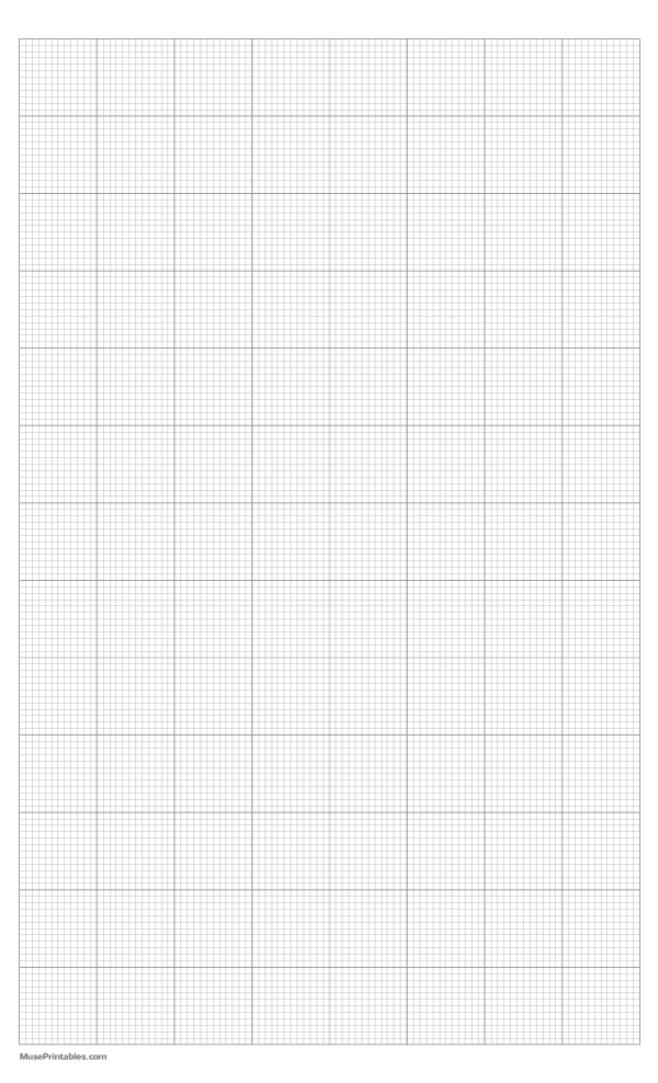12 Squares Per Inch Gray Graph Paper : Legal-sized paper (8.5 x 14)