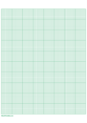 12 Squares Per Inch Green Graph Paper  - A4