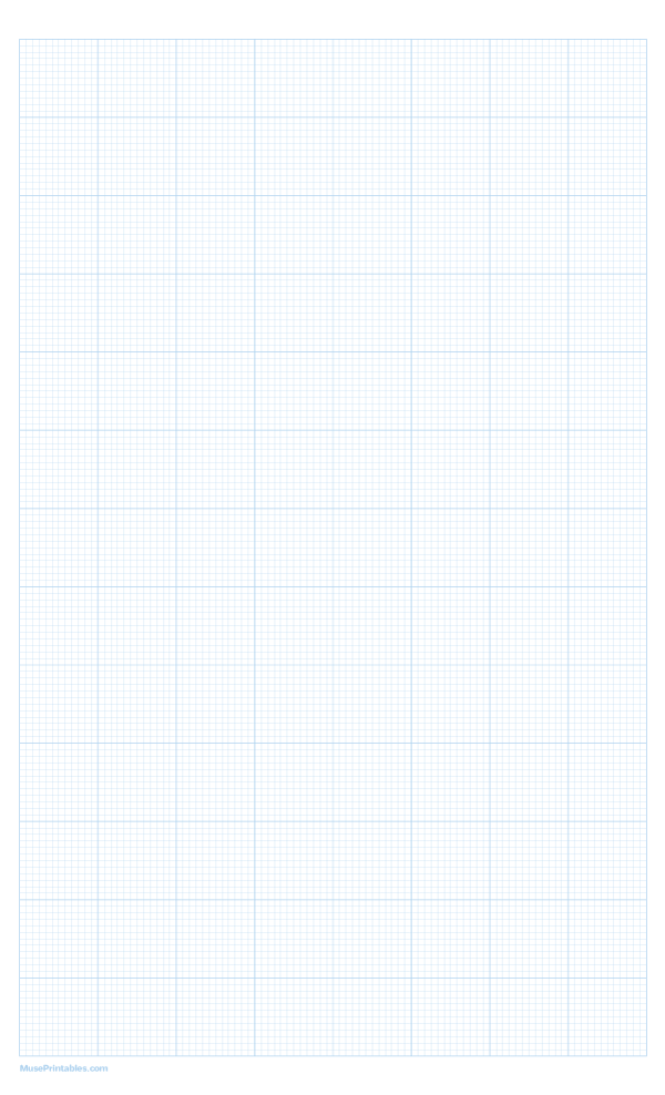 12 Squares Per Inch Light Blue Graph Paper : Legal-sized paper (8.5 x 14)