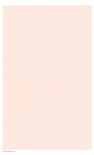 12 Squares Per Inch Orange Graph Paper  - Legal