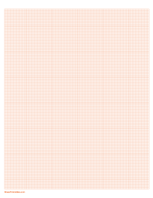 12 Squares Per Inch Orange Graph Paper  - Letter
