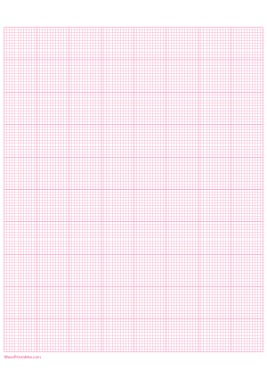 12 Squares Per Inch Pink Graph Paper  - A4