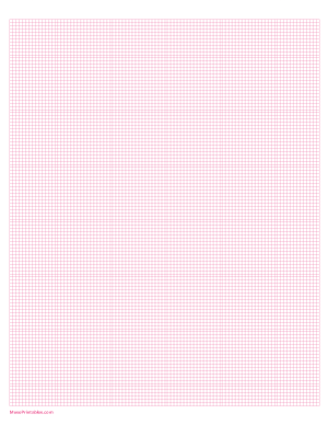 12 Squares Per Inch Pink Graph Paper  - Letter