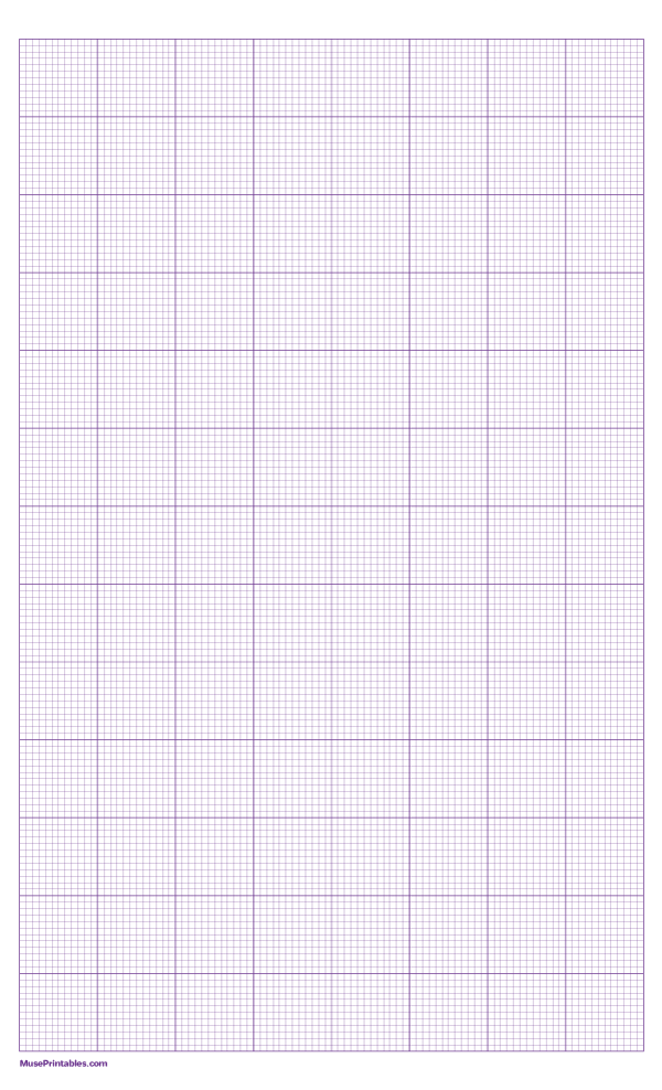 12 Squares Per Inch Purple Graph Paper : Legal-sized paper (8.5 x 14)
