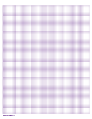 12 Squares Per Inch Purple Graph Paper  - Letter