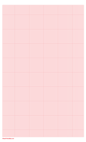 12 Squares Per Inch Red Graph Paper  - Legal