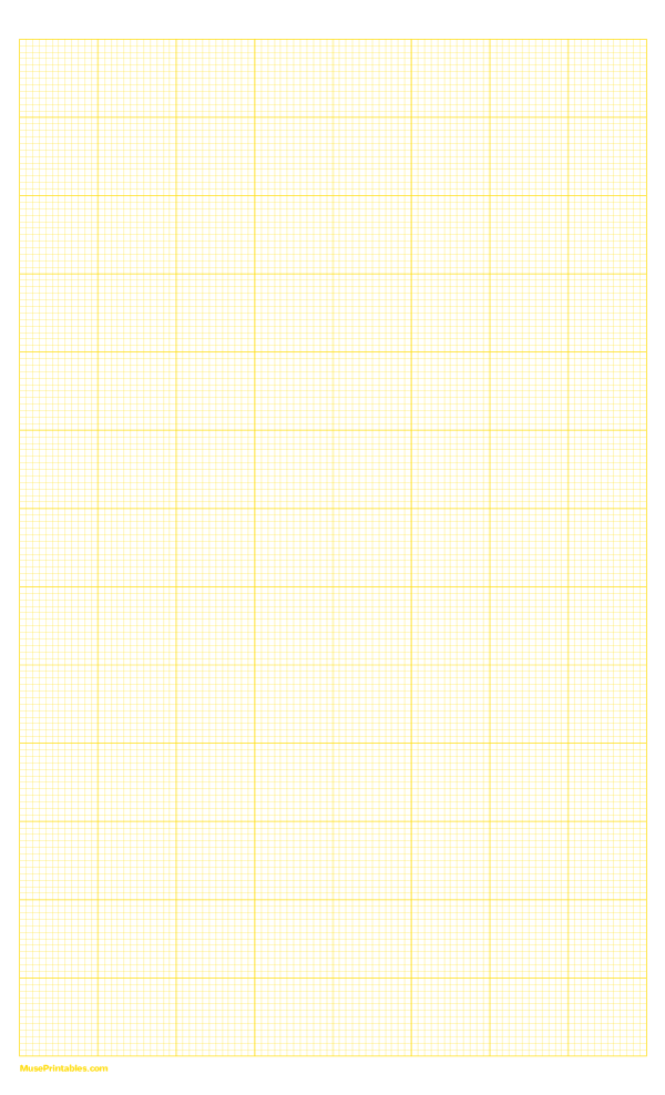 12 Squares Per Inch Yellow Graph Paper : Legal-sized paper (8.5 x 14)