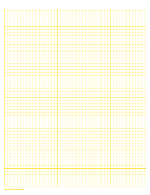 12 Squares Per Inch Yellow Graph Paper : Letter-sized paper (8.5 x 11)