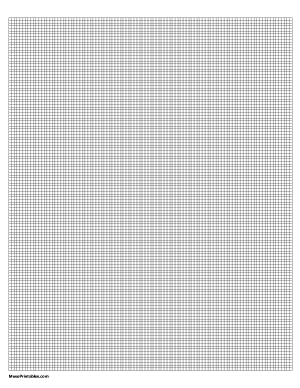 13 Squares Per Inch Black Graph Paper  - Letter